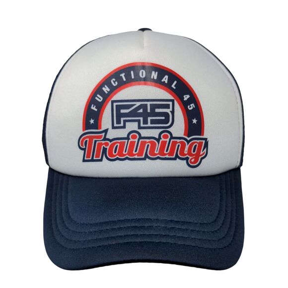 F45 Functional 45 Training Heritage Trucker Cap Blue One Size Mesh Back W/Tags - Picture 1 of 10